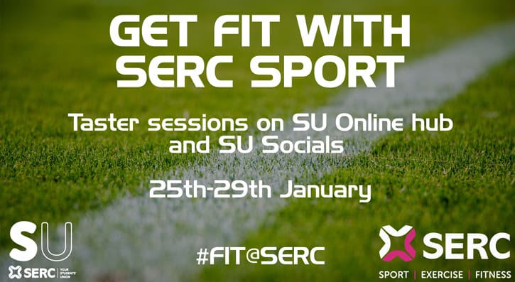 Get fit with serc sport, taster sessions on su online hub, 25th-29th january